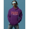 thumbnail image 2 of Paris France Nude Pink Lettering Hoodie Men -Image by Shutterstock, Male XX-Large, 2 of 4