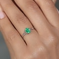 thumbnail image 4 of Gem Stone King 925 Silver and 10K Rose Gold Green Zirconia Engagement Ring for Women | 0.76 Cttw | Oval 7X5MM | Gemstone Birthstone | Size 9, 4 of 4
