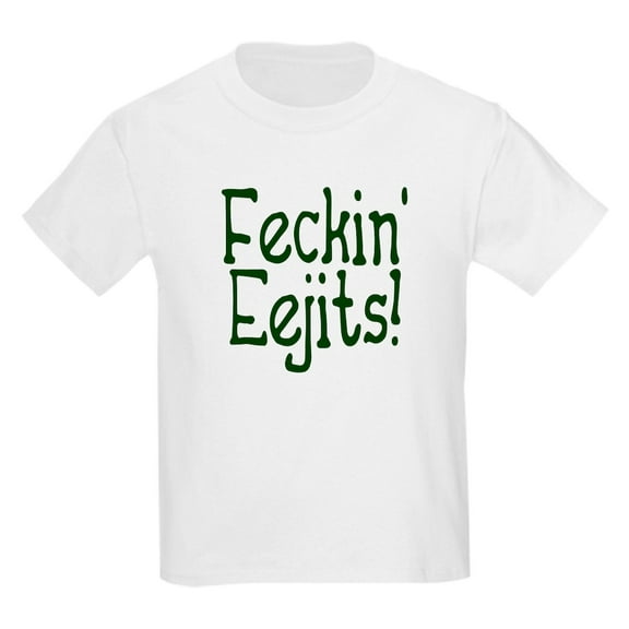 CafePress - Feckin' Eejits! Kids Light T Shirt - Light T-Shirt Kids XS-XL