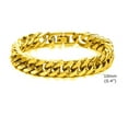 thumbnail image 4 of Stylish Double Curb Chain Bracelets for Men Boys,8/10/12/15mm 14K Yellow Gold Miami Link Wristband,Punk Jewelry Gifts, 4 of 7