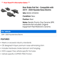thumbnail image 2 of Rear Brake Pad Set - Compatible with 2019 - 2020 Hyundai Kona Electric, 2 of 2