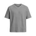 thumbnail image 4 of CRNTCEM Oversized Waffle Mens Vneck Shirt Short Sleeve Casual Athletic Running Loose Fit Tees Fashion Workout Hippie T-Shirt 2026 Spring Summer Limited-time offer, 4 of 4