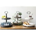 thumbnail image 6 of Creative Co-Op Distressed Brown Wood 2-Tier Tray with Metal Handle, 6 of 9