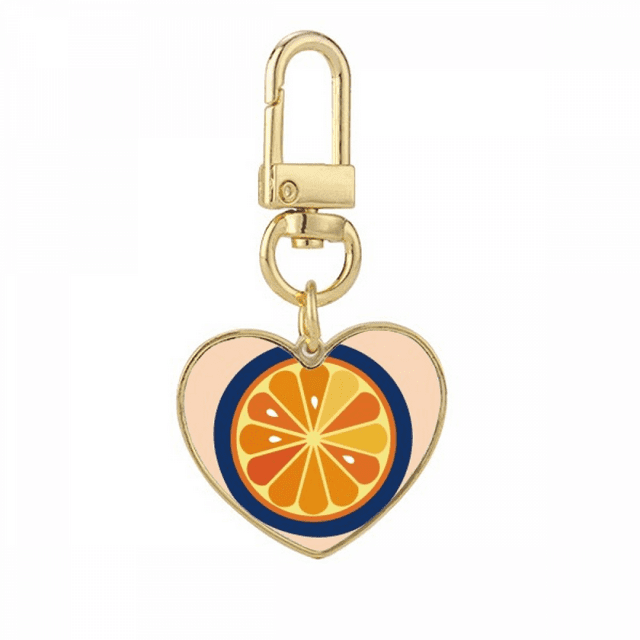 Llavero de metal Unbranded en forma de corazón dorado patron alfabeto naranja 3,2x3cm