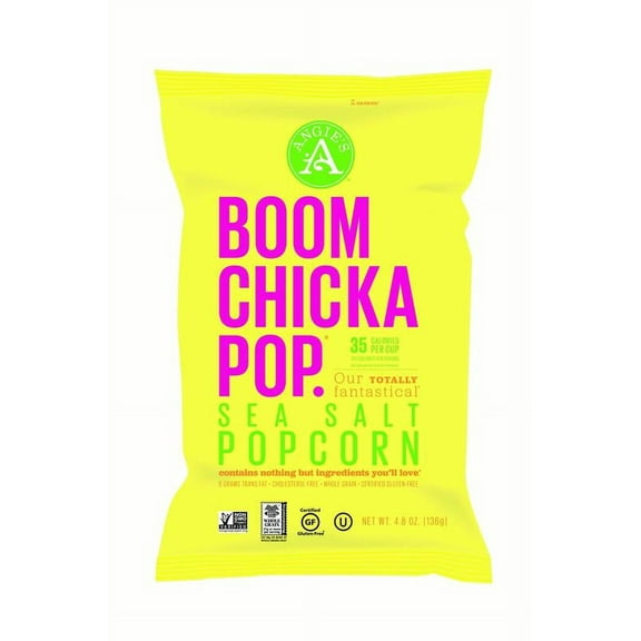 Angie’s BOOMCHICKAPOP Sea Salt Popcorn, 4.8 Ounce Bag