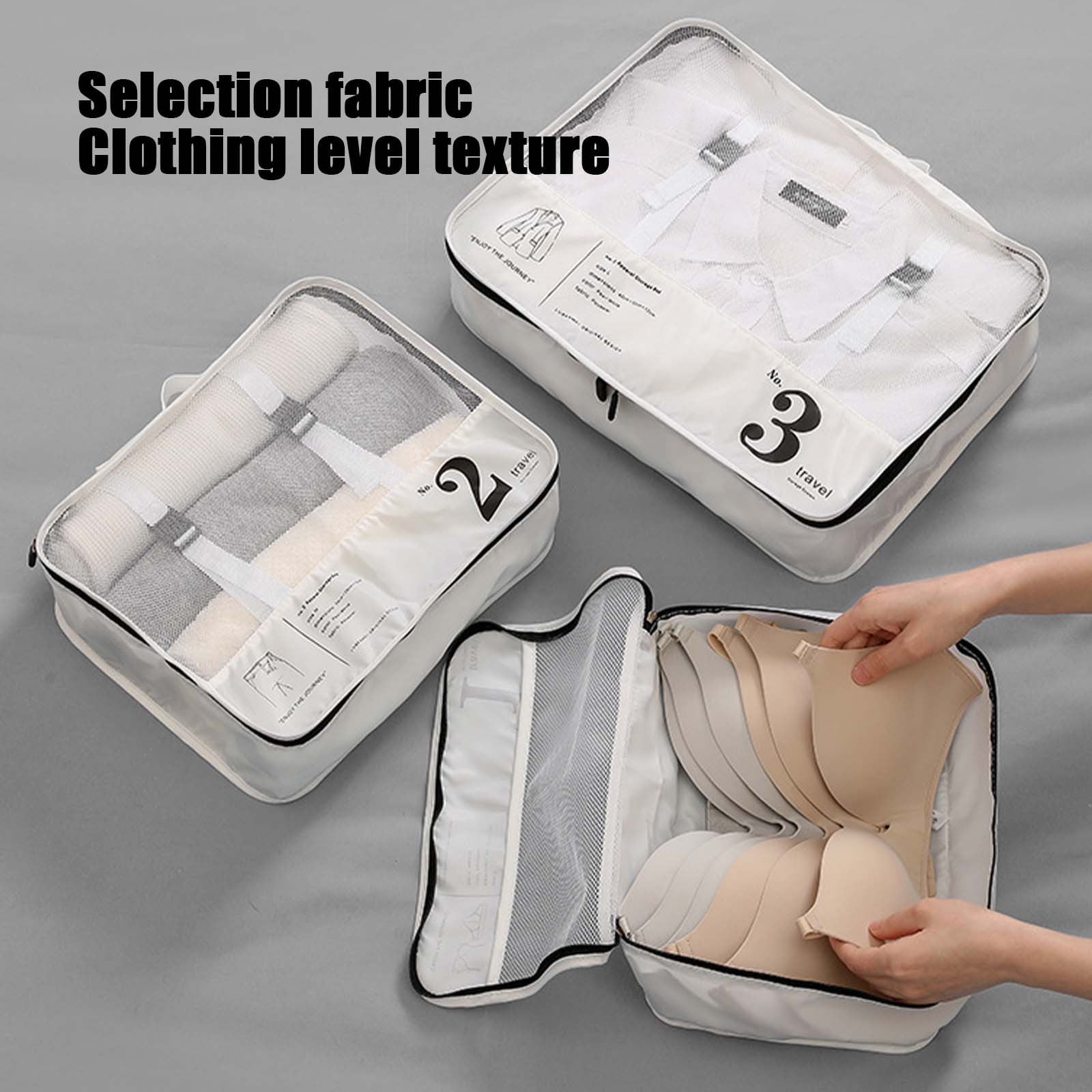 Lunxisen 2 Pcs Packing Cubes for Suitcases,Travel Luggage Packing Organizers with Laundry Bag,Compression Storage Shoe Bag, Clothing Underwear Bag