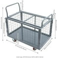 thumbnail image 6 of Platform Truck Cart with Cage, 5-in-1 Multi-Purpose Flatbed Cart, Foldable Hand Truck Load 2000lbs W/4 Wheels Push Cart Dolly for Grocery, Laundry, Garage, Warehouse$$Tools, 6 of 9