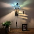 thumbnail image 4 of Tiffany Style Sconce Lamp Plug In Swing Arm Blue Stained Glass Dragonfly LED Bulb Included 13”W*8”D*15”H, 4 of 8