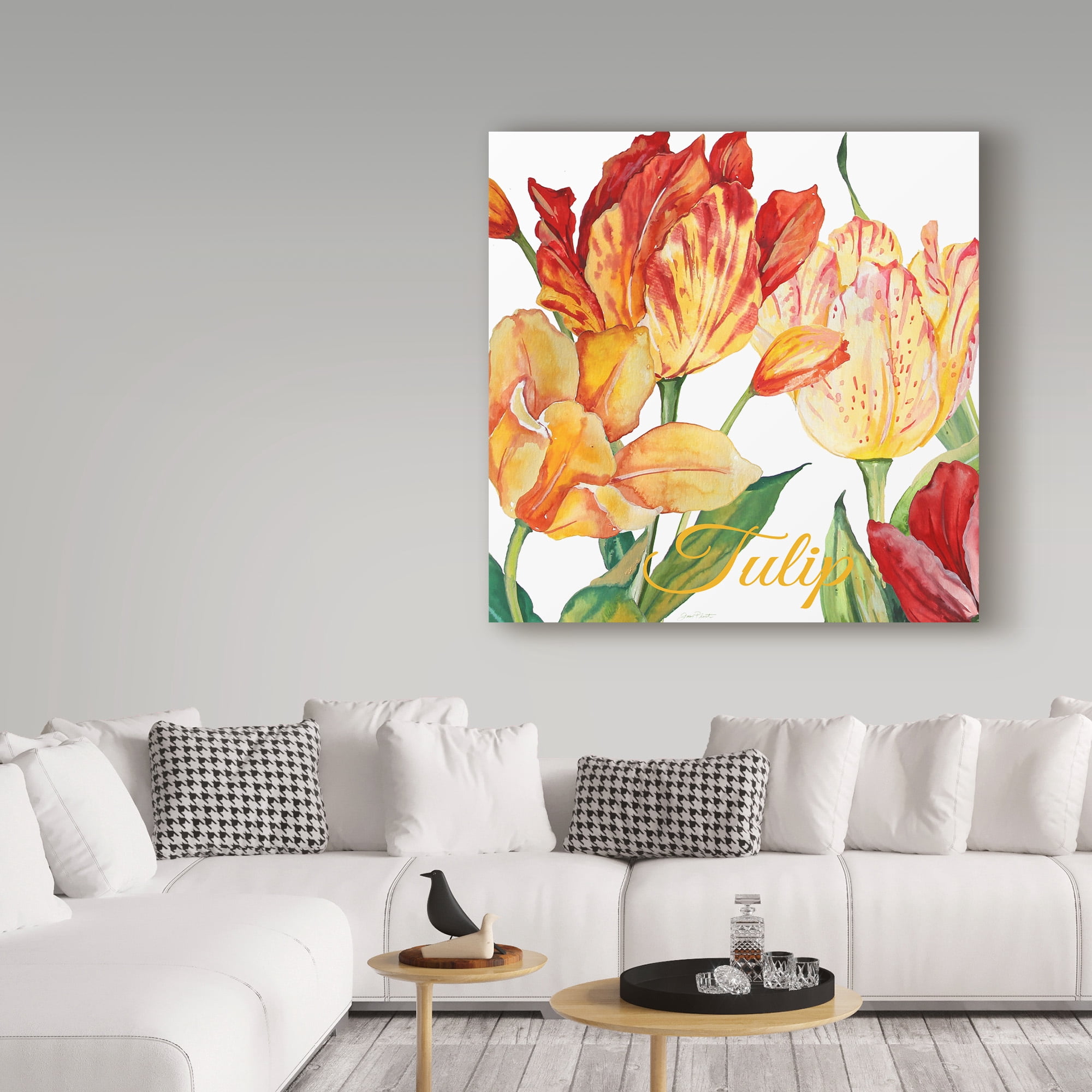 Trademark Fine Art 'Tulip Red Orange' Canvas Art by Jean Plout