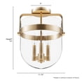 thumbnail image 4 of Hunter - Karloff 3-light Brushed Nickel, Medium Size Flush Mount Light, Dimmable, Casual Style, Urn Shaped, for Bedrooms, Dining, Living Rooms - 19836, 4 of 5