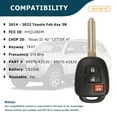 thumbnail image 2 of AKS KEYS New Replacement for Toyota 2014 - 2019 Remote Head Key 3B FCC# HYQ12BDM, 2 of 6