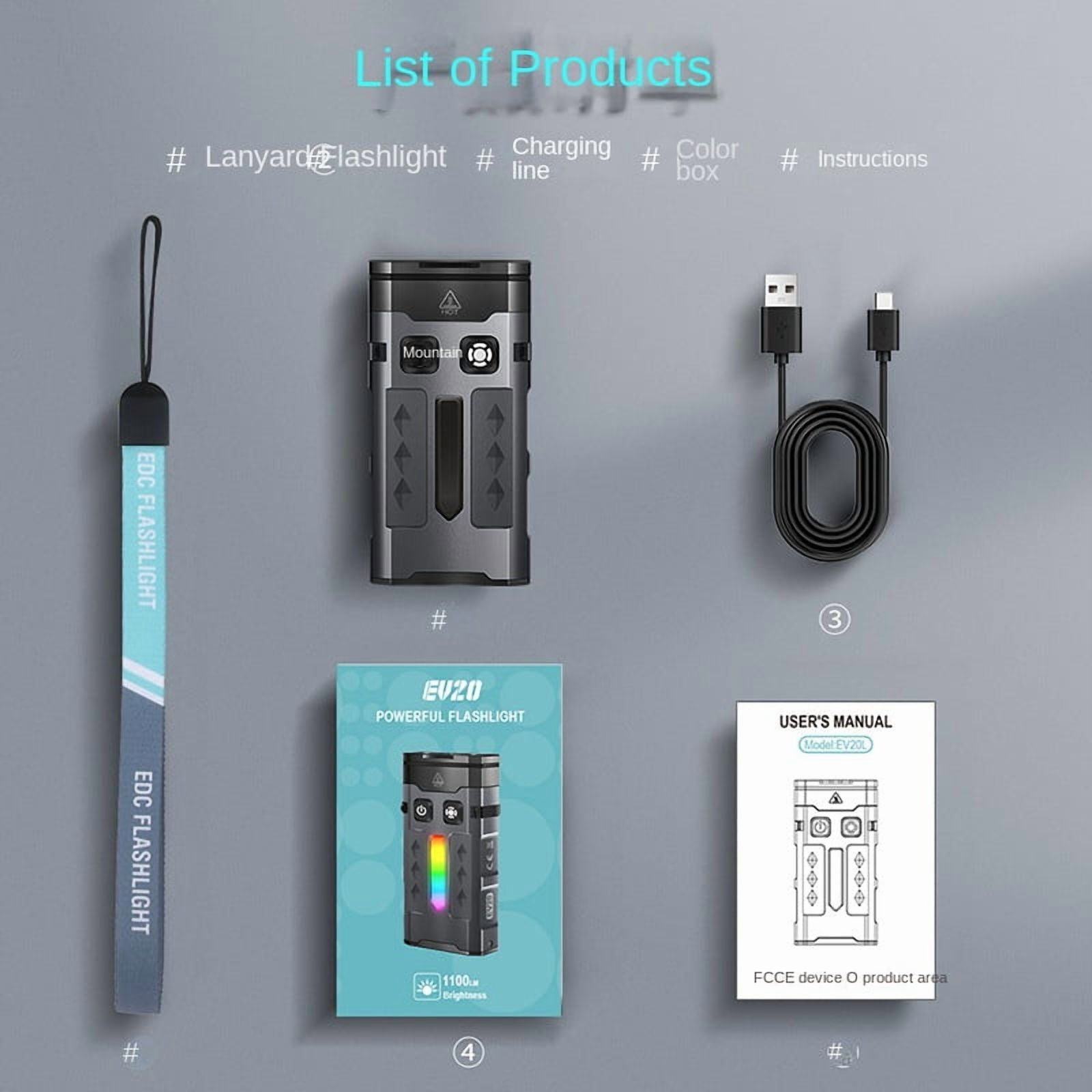 Mini Flashlight Tactical Flashlight Laser Pointer - RGB Outdoor LED Portable Multifunctional EDC Keychain Light, Long Battery Life & Waterproof
