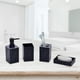 thumbnail image 5 of Juego de accesorios de baño moderno de 4 piezas | Dispensador de jabón, portacepillos, vaso y jabonera | Bandeja organizadora de plástico para encimeras, hoteles y hogar, 5 of 6