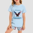 thumbnail image 2 of Girls Summer Outfits 2Pcs Kids Clothes Girls Tie Knot Front Tops T-Shirts and Casual Short Sets 5-12Y Girls Summer Set 2-12 Years,7-8 Years, 2 of 7