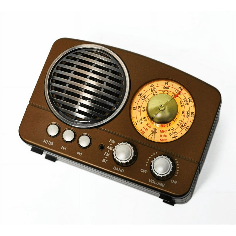 Classic Vintage Retro AM/FM/SW Radio MP3 Portable Stereo Bluetooth 5.0  Speaker Wood Radios Boom Box 1800mAh Rechargeable Battery