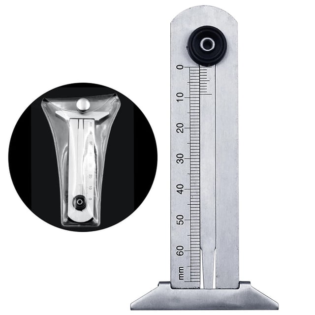 Stainless Steel Car Tyre Tire Tread Depth Gauge Meter Ruler Caliper Measure Tool