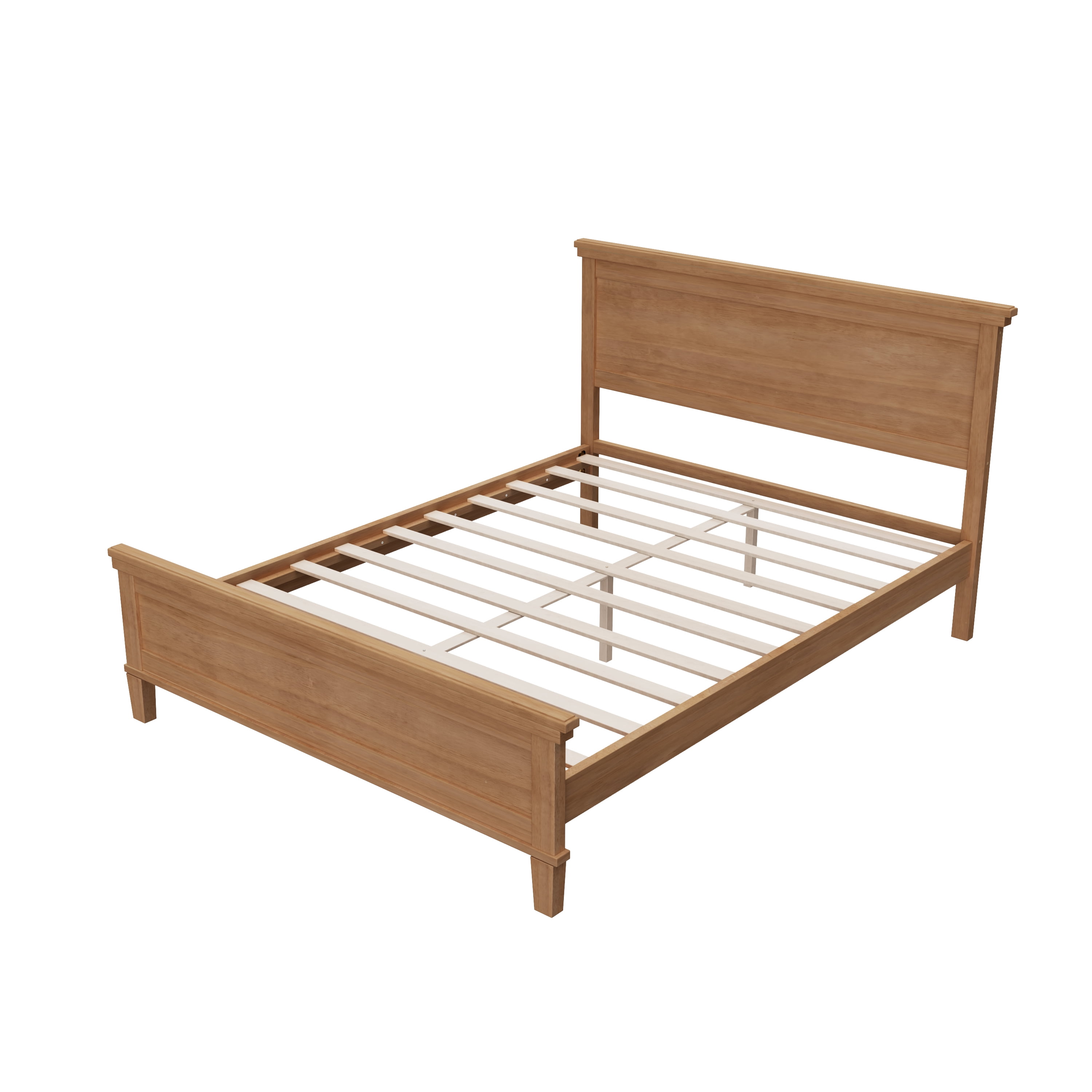 Euroco Wooden Full Size Mid-Century Platform Bed, Seadrift