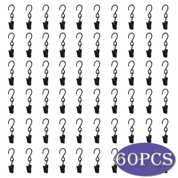 Curtain Clips Metal Party Lights Clips Hanging Photo Clip Curtain Clip Hooks for  Camping Tents Home Decor 60 Pcs
