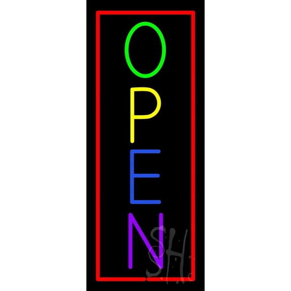 Open Multi LED Neon Sign 24 x 10 - inches, Black Square Cut Acrylic Backing, with Dimmer - Bright and Premium built indoor LED Neon Sign for storefront.