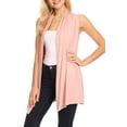 thumbnail image 4 of Women's Casual Open Draped Front Solid Cardigan Vest, 4 of 7