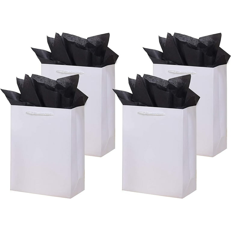 SHIPKEY 10 Pack Medium Gift Bags | 8x4x11inch Black Gift Bags, Gift Bags  for Men, Wedding Gift Bags, Black Paper Bags