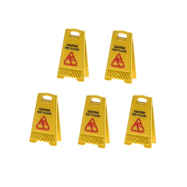 TIELUTT 5 Pcs Panneaux d'Avertissement Miniatures pour Maison de Poupée Sol Humide Décorations de Précaution Réalistes pour Jeux Éducatifs de Rôle 1 An Fille Mois École Secondaire Pianola 6 Mois Jeux Bébé Fille 3 Mois Gam Bébé