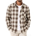 thumbnail image 2 of Fanshiluo Men's Plaid Button Down Collared Shirt, Long Sleeve Loose Fit Casual Top,M,Big and Tall Men, 2 of 6