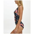 thumbnail image 2 of TOMMY HILFIGER Women's Navy Floral Removable Cups Lined Deep V Neck Strappy One Piece Swimsuit 16, 2 of 3
