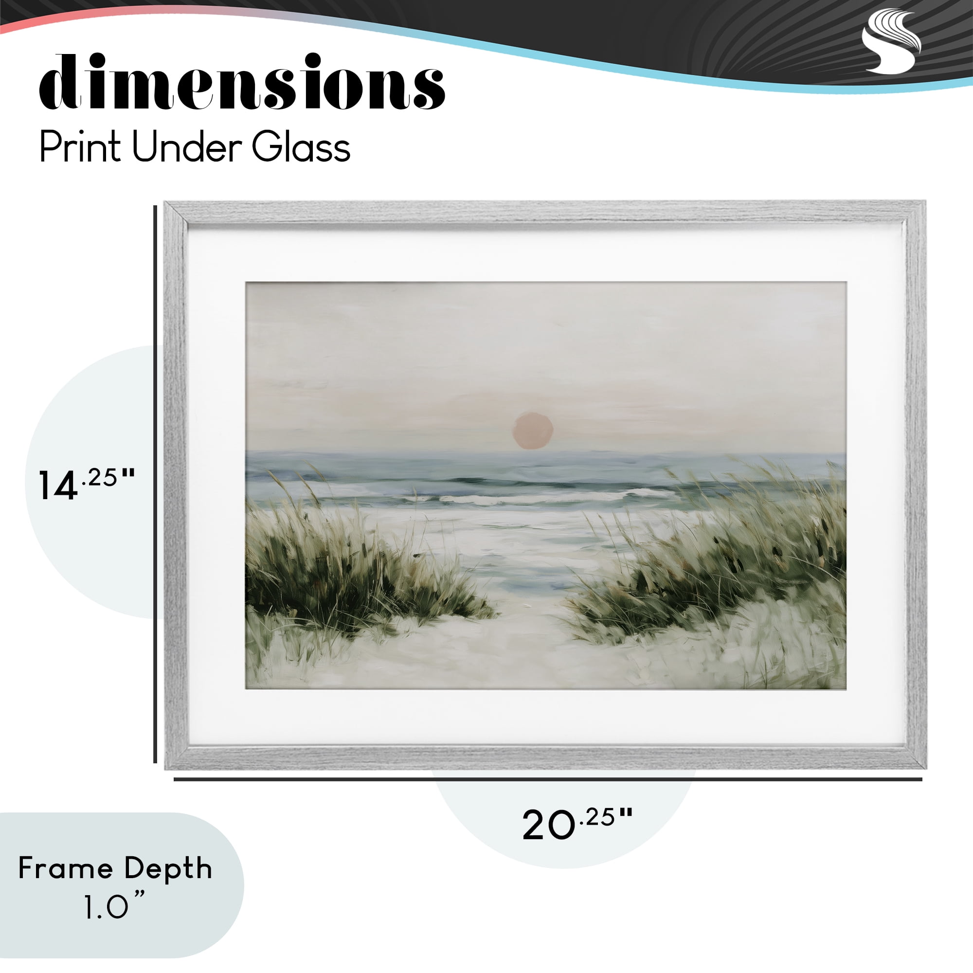 Stupell Industries Coastal Dunes with Wild Beach Grass Gray Framed Print Under Glass, design by Chromatic Storm Studio