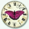 Designart 'Red Farmhouse Butterfly' French Country Wall Clock