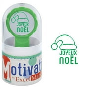 Motivations Pre-inked Teacher Stamp - Joyeux Noel (Santa Hat) - Green Ink