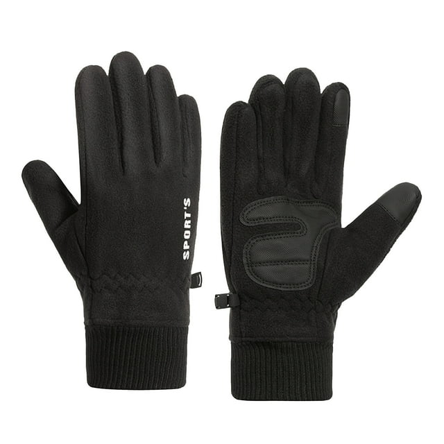 Rbaofujie Gants de Cyclisme d'Hiver Ski Extérieur Antidérapants Chauds Blcak