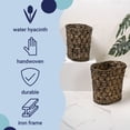 thumbnail image 2 of happimess Miles Rustic Farmhouse Handwoven Water Hyacinth 4.5-Gallon Tapered Oval Wicker Waste Basket, Brown (Set of 2), 2 of 6