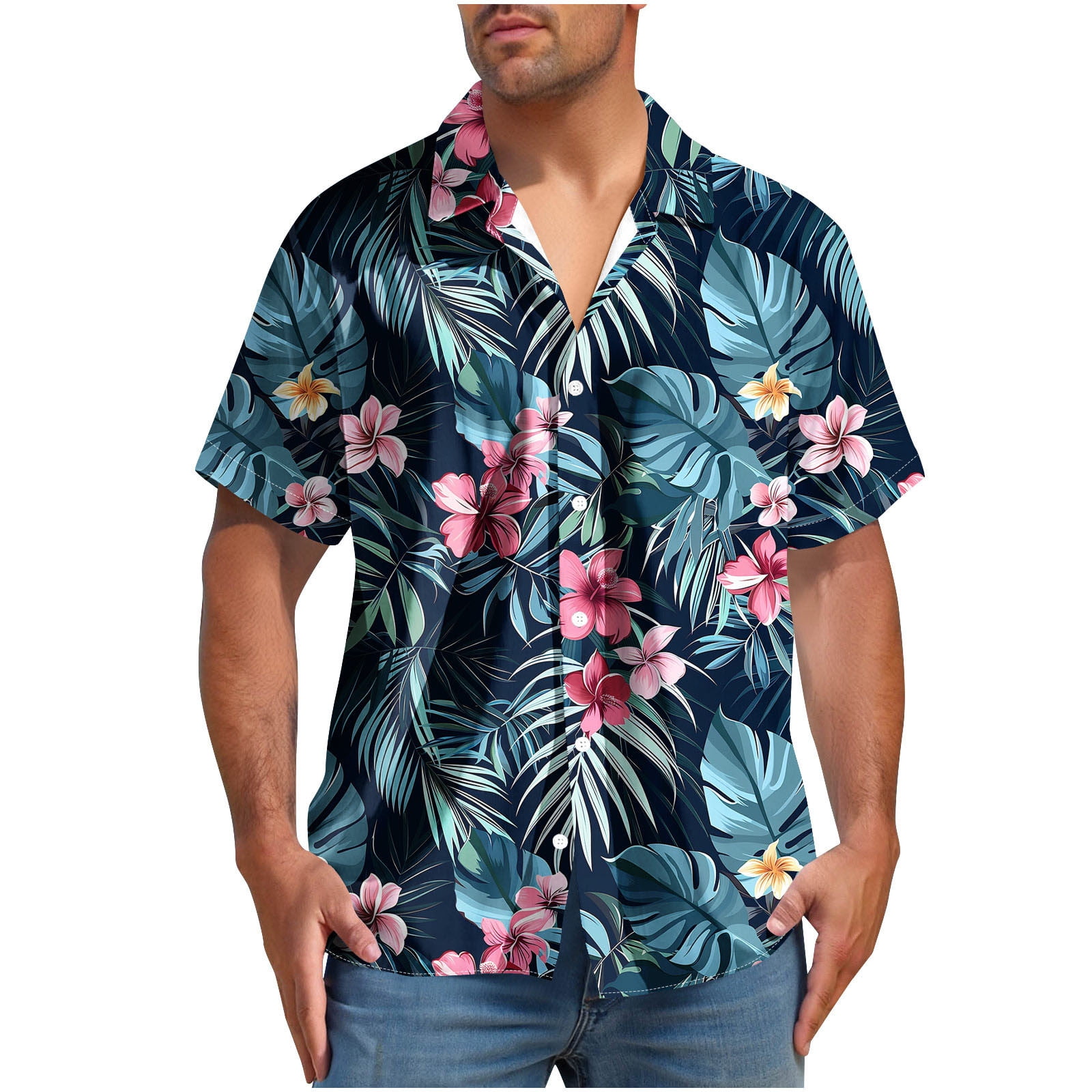Jjayotai George Shirts for Men, Men's Hawaiian Shirt, Short Sleeve