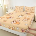 thumbnail image 3 of Feelyou Kawaii Dalmatian Kids Queen Sheet Sets, Funny Dog Pug Lover Flat Sheet, Cute Cartoon Animal Queen Fitted Sheet, Lightweight Room Decor, 4 Pieces, 3 of 7