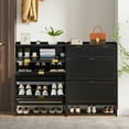 thumbnail image 6 of YOCWO Shoe Storage Cabinet with 2 Flip Doors and 1 Drawer for Entryway, Black, 31.5" * 9.25" * 46.85", 6 of 10