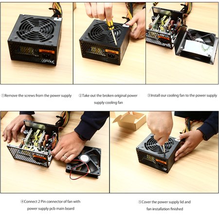 PANO-MOUNTS 冷却ファン120mm 12cm 大風量 12025 DC 12V 120x120x25mm 2ピンパソコン用 2個いり