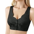 thumbnail image 3 of WZXFASHION Women's Underwire Bra With Front Clasp For Reducing Excess In The Armpit Area Bra Black L, 3 of 7