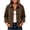 Coffee, variant on Women's Plus Size Cropped Shacket Jacket Lapel Button Down Short Coat Long Sleeve Casual Loose Fit Outerwear with Pockets