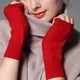 thumbnail image 3 of Guantes de invierno cálidos sin dedos con orificio para el pulgar de lana de angora supersuaves para mujeres y damas oso de fresa  Electrónica, 3 of 4