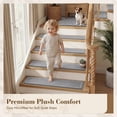 thumbnail image 3 of SIXHOME Non-Slip Carpet Stair Treads for Wooden Steps Plush Washable Stair Mats Indoor Peel and Stick Reusable Adhesive Stair Rugs 31"x31" Grey Stair Landing Mats, 3 of 6