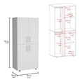 thumbnail image 3 of JERFIT White Modern Armoire Wardrobe Closet with Hanging Rods & Shelves, Freestanding Storage Cabinet Organizer for Bedroom, 3 of 7