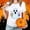 White, variant on HOMBOM Graphic T Shirts for Women Black Classic Soft Fall Short Sleeve Halloween Ladies Crewneck Tees Vintage Shirts,S