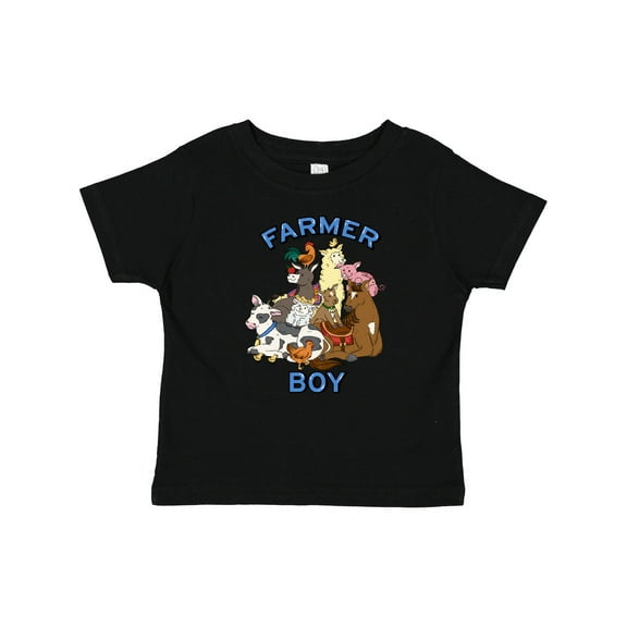 Inktastic Farmer Boy with Happy Farm Animals Boys or Girls Baby T-Shirt