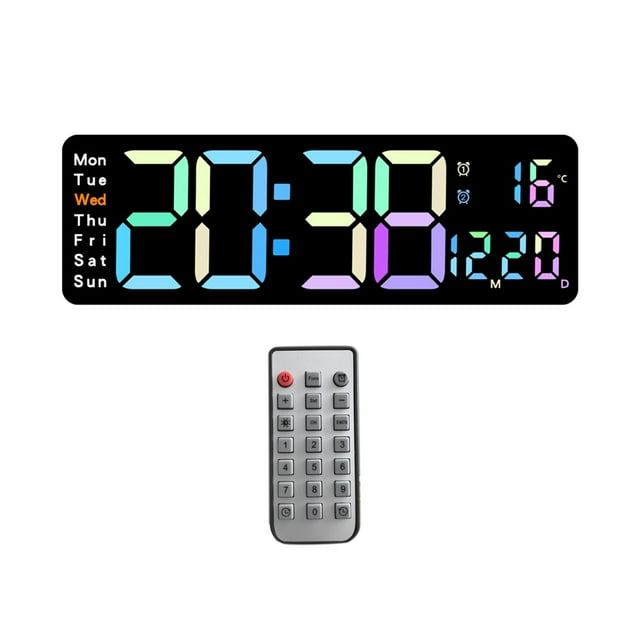 Reloj despertador digital Reloj de pared °F/°C Temperatura electrónica conmutable Mes Fecha Semana Visualización para dormitorio Sala de estar Hogar