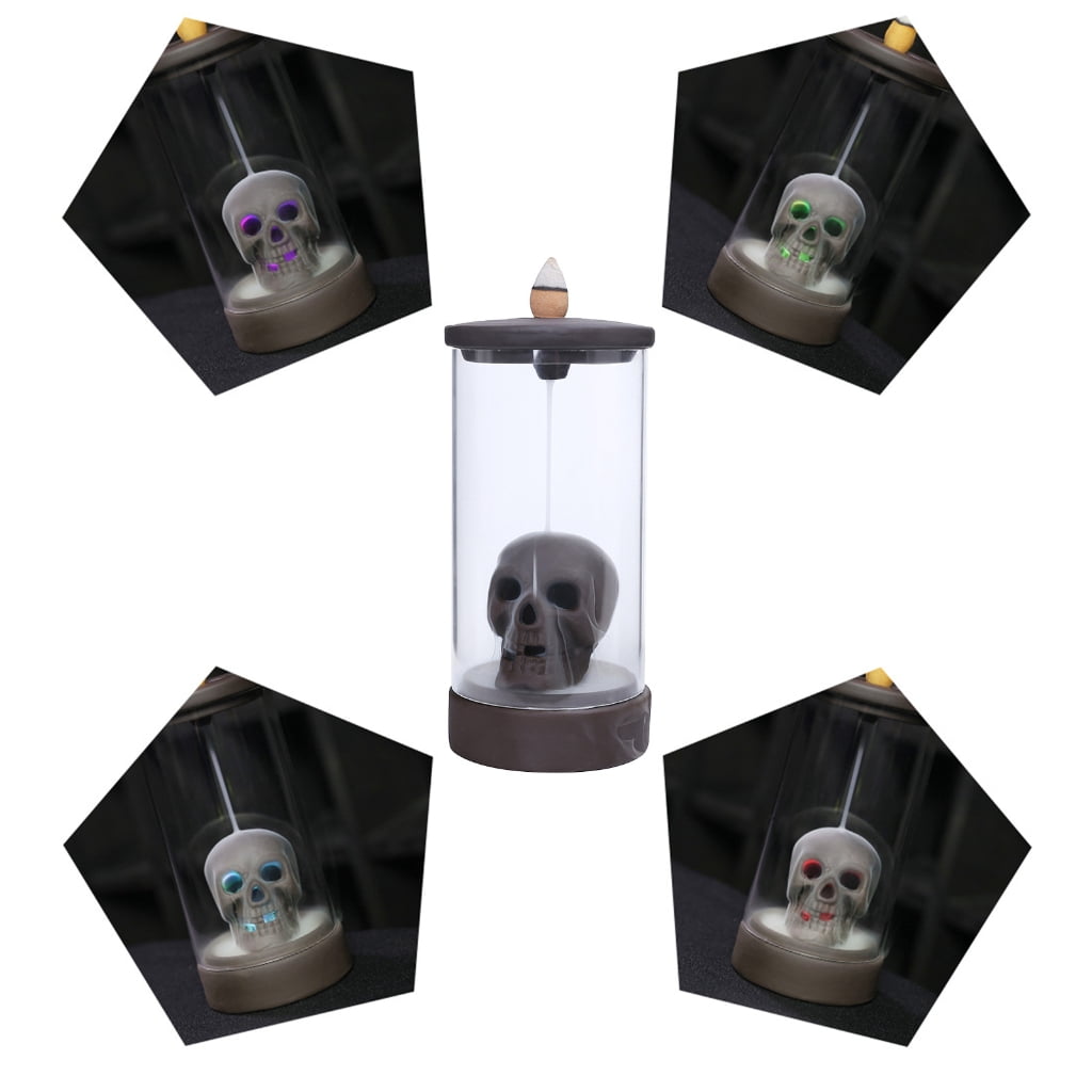 ZPAQI LED Backflow Incenses Cones Holders Ceramics for Relaxation and Decors