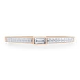 thumbnail image 2 of 1/10 CT Baguette Aand Round Cut White Natural Diamond Stackable Band Ring In 14K Rose Gold Over 925 Sterling Silver (Color: I-J, Clarity: I2-I3, 0.10 Cttw) -10, 2 of 6