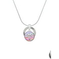 thumbnail image 2 of Delight Jewelry Silvertone Domed Multi Color BN Joy Ring Charm Necklace, 18", 2 of 4