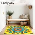 thumbnail image 3 of ODIKA 8'x10' Machine Washable Non-Slip Area Rug, Starburst Fluffy Accent High Traffic Rug with Pad, Yellow, 526599, 3 of 8