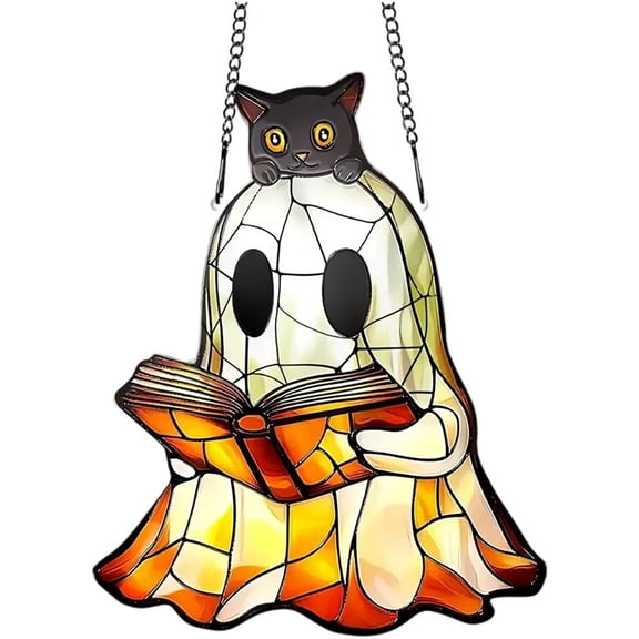 Halloween Decorative Signs Acrylic Ghost Hanging Ornament for Porch Decor Unique Halloween Welcome Sign
